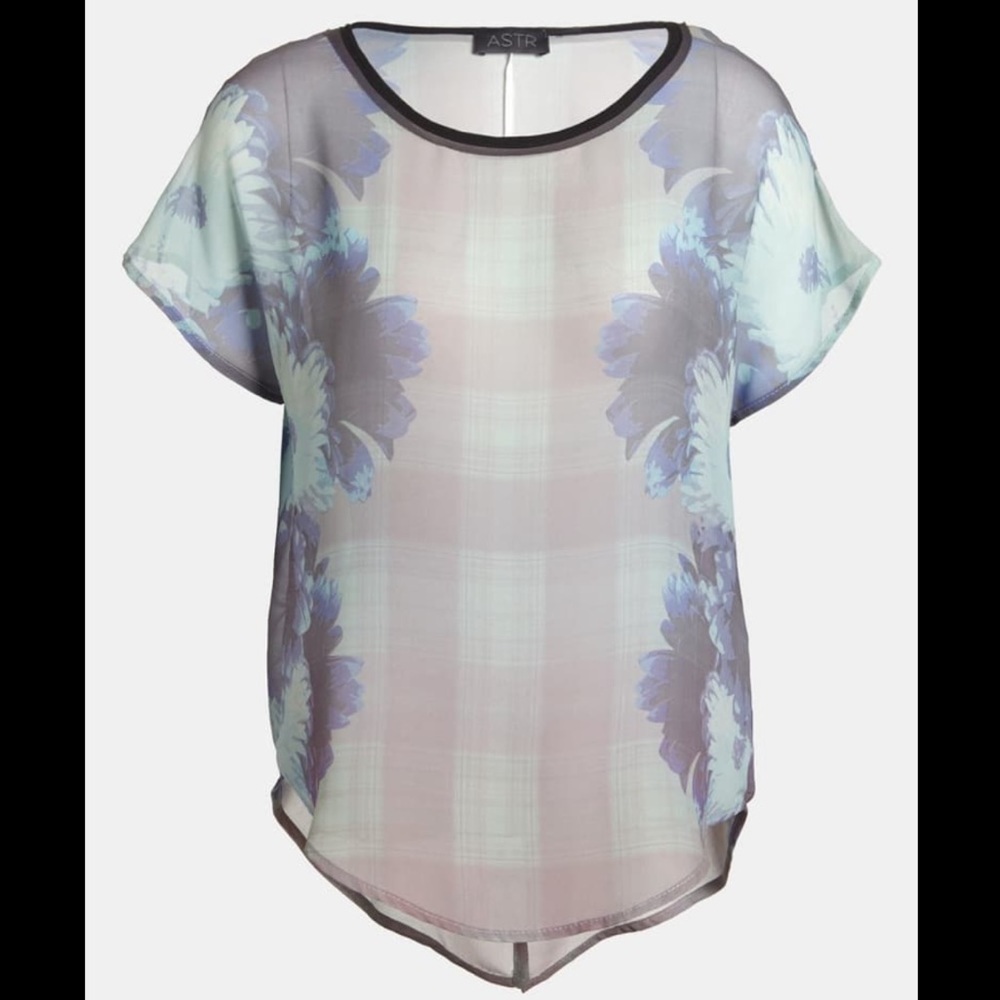 ASTR THE LABEL Floral Sheer Printed Top M